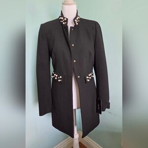 Zara Black Jacket with Pearl Details